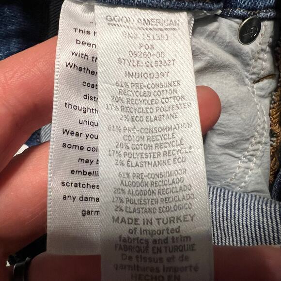 Good American Jeans Womens 0-25 Straight Mid Rise Blue Ankle - Picture 6 of 10